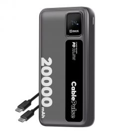 Juoda išorinė baterija "OBAL:ME CablePulse Powerbank 20000mAh 22,5W"