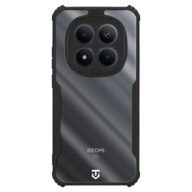 Skaidrus-juodas dėklas Tactical Quantum Stealth telefonui Xiaomi Redmi Note 15 Pro Plus 5G/Poco M8 Pro