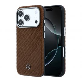 Camel dėklas Mercedes PU Leather Semi Wrap MagSafe telefonui Apple iPhone 17 Pro