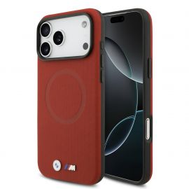 Raudonas dėklas BMW M FW Metal Logo MagSafe telefonui Apple iPhone 17 Pro Max