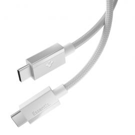 Baltas kabelis SPIGEN EB6015CC ESSENTIAL TYPE-C CABLE 60W 150CM