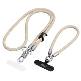 Beige-titano spalvos dirželis "TECH-PROTECT C10S ROPE CROSSBODY & WRIST"