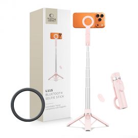 Rausva asmenukių lazda "TECH-PROTECT L11S MAGSAFE BLUETOOTH SELFIE STICK TRIPOD"