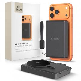 Juoda išorinė baterija "TECH-PROTECT PB40 LIFEMAG MAGSAFE POWER BANK 10000MAH 25W QI2.2"