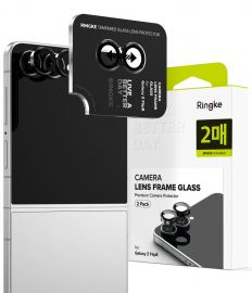 Juodas apsauginis kameros stikliukas Samsung Galaxy Z Flip 8 "Ringke Camera Frame Protector 2-Pack"