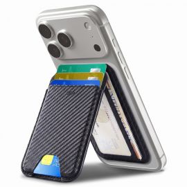 Juoda carbon magnetinė piniginė "ESR CLASSIC RFID MAGNETIC WALLET STAND MAGSAFE"