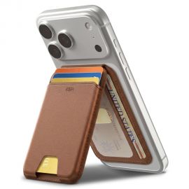 Ruda magnetinė piniginė "ESR CLASSIC RFID MAGNETIC WALLET STAND MAGSAFE"