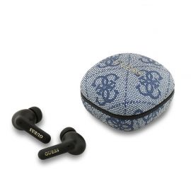 Mėlynos belaidės ausinės "Guess PU 4G Metal Logo ENC TWS Wireless Earphones"