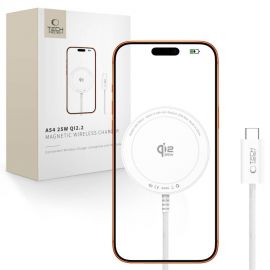 Baltas belaidis pakrovėjas "TECH-PROTECT A54 MAGNETIC MAGSAFE WIRELESS CHARGER 25W QI2.2"