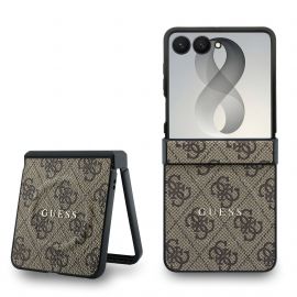 Rudas dėklas telefonui Samsung Galaxy Z Flip 8 "Guess PU Leather 4G Magnetic"