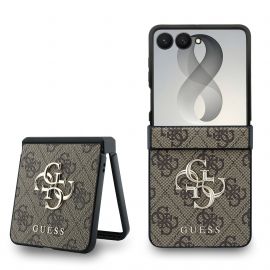 Rudas originalus dėklas Guess PU 4G Metal Logo telefonui Samsung Galaxy Z Flip 8
