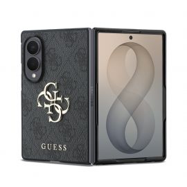 Pilkas originalus dėklas Guess PU 4G Metal Logo telefonui Samsung Galaxy Z Fold 8