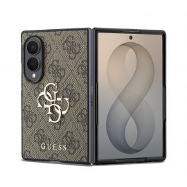 Rudas originalus dėklas Guess PU 4G Metal Logo telefonui Samsung Galaxy Z Fold 8