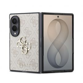 Rausvas originalus dėklas Guess PU 4G Metal Logo telefonui Samsung Galaxy Z Fold 8