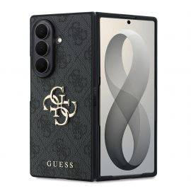 Pilkas originalus dėklas Guess PU 4G Metal Logo telefonui Samsung Galaxy Z Fold 8 Ultra