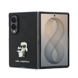 Juodas originalus dėklas Karl Lagerfeld PU Saffiano Karl and Choupette telefonui Samsung Galaxy Z Fold 8