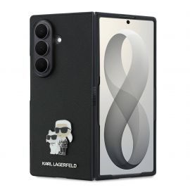 Juodas originalus dėklas Karl Lagerfeld PU Saffiano Karl and Choupette telefonui Samsung Galaxy Z Fold 8 Ultra