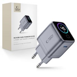 Tamsiai pilkas buitinis pakrovėjas "TECH-PROTECT POWERVISION NC45W-GAN 1-PORT NETWORK CHARGER PD 45W"