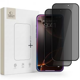 Juodas privatumo apsauginis ekrano stikliukas Apple Iphone 18 Pro Max "TECH-PROTECT GLASS Spy 2-PACK"