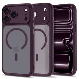 Tamsiai vyšninis matinis dėklas Apple Iphone 17 Pro Max / 18 Pro Max "Tech-Protect Magpeak Magsafe CC"