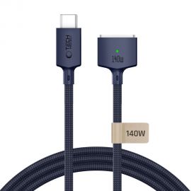 Tamsiai mėlynas kabelis "TECH-PROTECT MMC01 ULTRABOOST MAGNETIC MACBOOK CABLE USB-C TO MAGSAFE 3 140W 300CM"