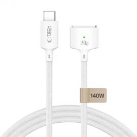 Baltas kabelis "TECH-PROTECT MMC01 ULTRABOOST MAGNETIC MACBOOK CABLE USB-C TO MAGSAFE 3 140W 300CM"