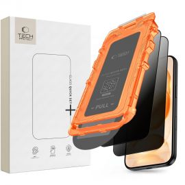Juodas privatumo apsauginis stiklas telefonui Apple Iphone 18 Pro" Tech-Protect Quick Set Spy+2-Pack"