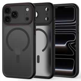Juodas matinis- raudonas dėklas Apple Iphone 17 Pro Max / 18 Pro Max "Tech-Protect Magcam Magsafe"