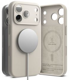 Akmens spalvos dėklas Apple Iphone 17 Pro / 18 Pro "Ringke Silicone Magnetic Magsafe"