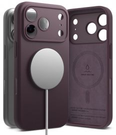 Tamsiai vyšninis dėklas Apple Iphone 17 Pro / 18 Pro "Ringke Silicone Magnetic Magsafe"