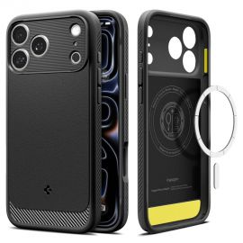 Juodas matinis dėklas Apple Iphone 17 Pro Max / 18 Pro Max "Spigen Rugged Armor MagSafe"