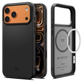 Juodas dėklas Apple Iphone 17 Pro / 18 Pro "Spigen Enzo Aramid "T" Mag Magsafe"