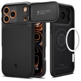 Juodas dėklas Apple Iphone 17 Pro / 18 Pro "Spigen Optik Armor Magsafe"