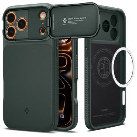 Tamsiai žalias dėklas Apple Iphone 17 Pro / 18 Pro "Spigen Optik Armor Magsafe"