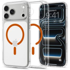 Skaidrus-oranžinis dėklas Apple Iphone 17 Pro / 18 Pro "Spigen Ultra Hybrid Magsafe"