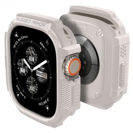 Beige dėklas APPLE WATCH ULTRA 1 / 2 / 3 / 4 (49 MM) "Spigen Rugged Armor Pro"
