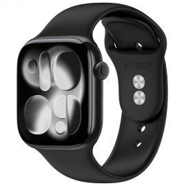 Juoda silikoninė apyrankė APPLE WATCH 8 / 9 / 10 / 11 / 12 / SE / ULTRA (44 / 45 / 46 / 49 MM) "Tech-Protect Silicone"