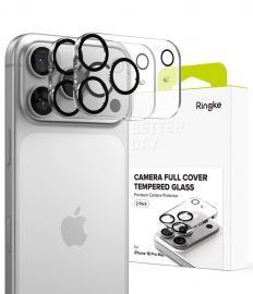 Juodas apsauginis kameros stikliukas Apple Iphone 18 Pro Max "Ringke Camera Full Cover 2-Pack"