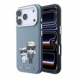 Mėlynas originalus dėklas Karl Lagerfeld PU Semi Wrap Smooth Sketch Bodies Magsafe telefonui Apple Iphone 18 Pro Max