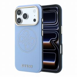Mėlynas dėklas Guess PU Semi Wrap Perforated 4G Logo MagSafe telefonui Iphone 18 Pro