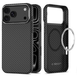 Juodas-sidabrinis dėklas Apple Iphone 17 Pro / 18 Pro "Tech-Protect Ion Carbon Magsafe"
