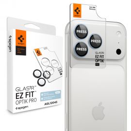 Šviesiai mėlynas apsauginis stiklas galiniai kamerai Apple Iphone 18 Pro / 18 Pro Max "SPIGEN OPTIK PRO GLAS.TR EZ FIT CAMERA PROTECTOR 2-PACK"