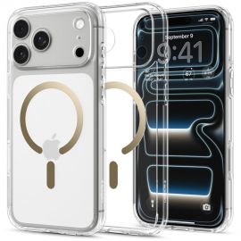 Skaidrus-auksinis dėklas Apple Iphone 17 Pro / 18 Pro "Spigen Ultra Hybrid Magsafe"