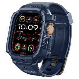 Tamsiai mėlynas dėklas ir apyrankė APPLE WATCH ULTRA 1 / 2 / 3 / 4 (49 MM) "Spigen Rugged Armor Pro"