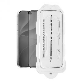 Juodas apsauginis ekrano stikliukas su aplikatoriumi Apple iPhone 18 Pro / 17 Pro / 17 "OBAL:ME 5D Glass Screen Protector"