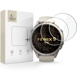 Skaidrus apsauginis stiklas GARMIN FENIX 9 PRO (43 MM) "TECH-PROTECT GLASS FIT+ 2-PACK"