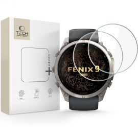 Skaidrus apsauginis stiklas GARMIN FENIX 9 PRO (51 MM) "TECH-PROTECT GLASS FIT+ 2-PACK"