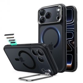 Juodas frosted dėklas Apple Iphone 17 Pro Max / 18 Pro Max "ESR CLASSIC HYBRID KICKSTAND MAGSAFE"