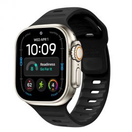 Juoda silikoninė apyrankė APPLE WATCH 8 / 9 / 10 / 11 / 12 / SE / ULTRA (44 / 45 / 46 / 49 MM) "Tech-Protect Silicone Line"