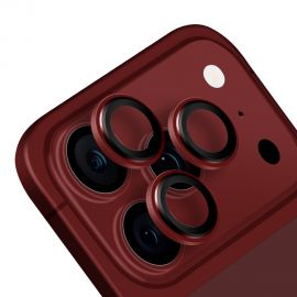 Tamsiai vyšninis apsauginis stiklas galiniai kamerai Apple iPhone 18 Pro /18 Pro Max "OBAL:ME Lens Protector"